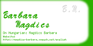 barbara magdics business card